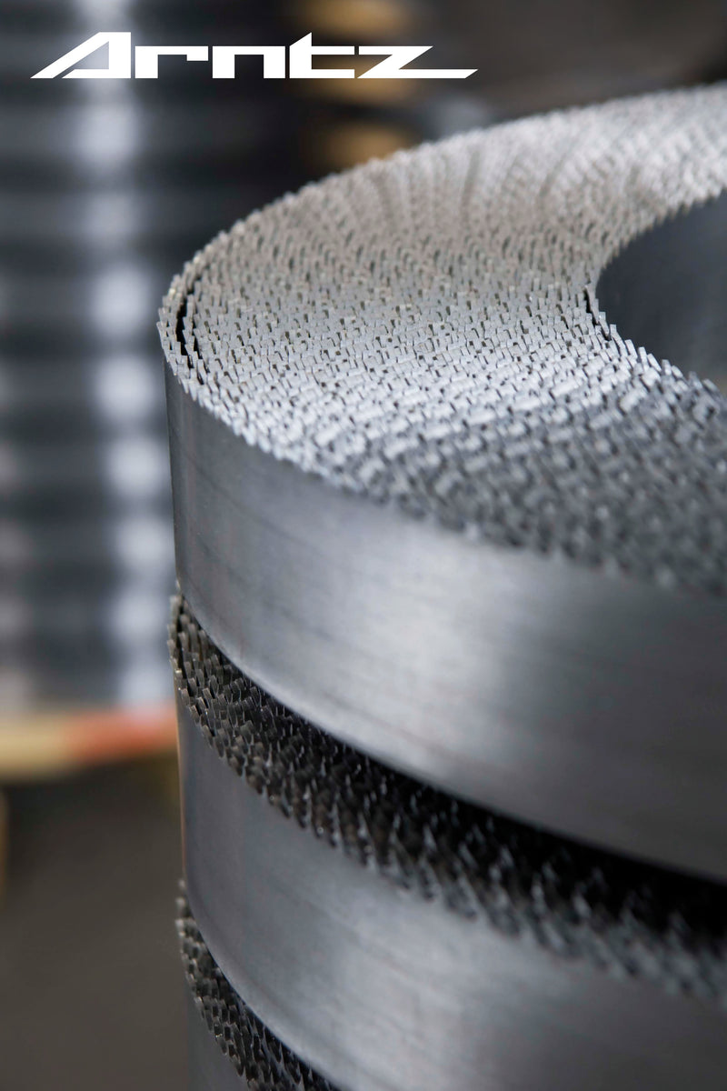 Arntz X-FIT MAX M42 bi-metal bandsaw blade for cutting heavy structural steel beams and wide-flange sections