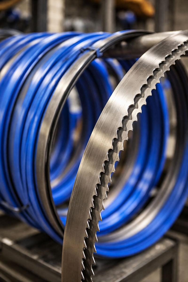 Carbon and bi-metal bandsaw blades comparison for workshop and production cutting