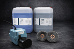 Viper CoolMist Jet Cutting Fluid 20L jug in industrial shop setting