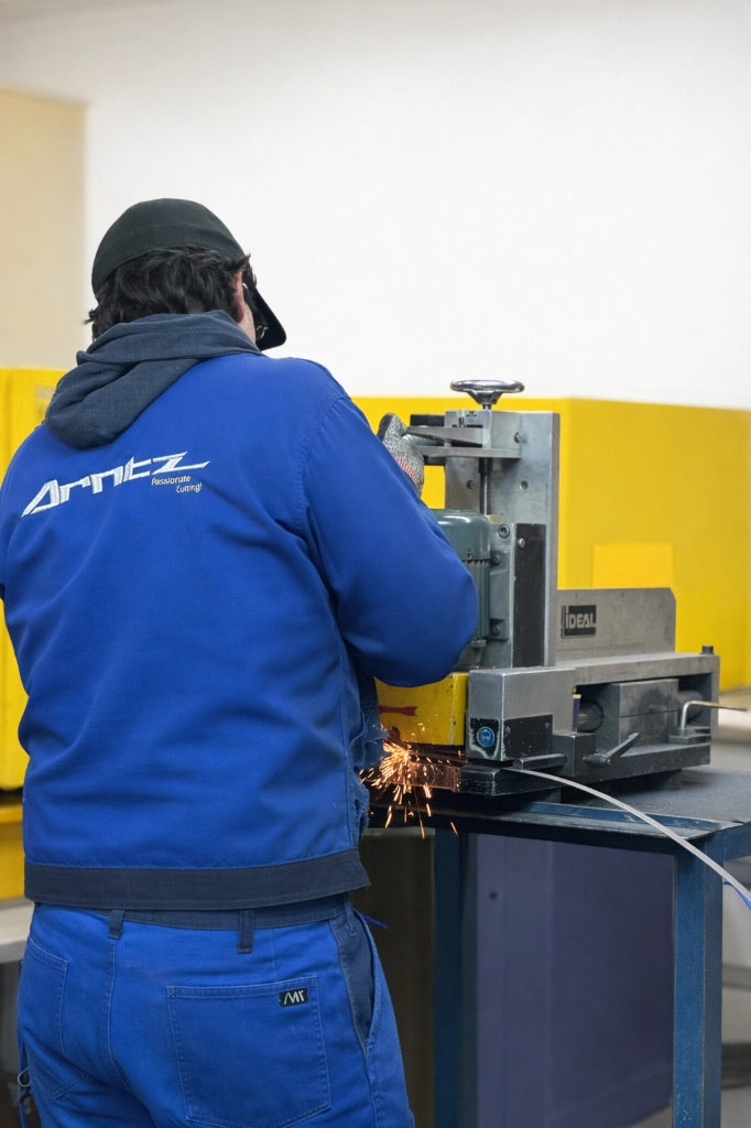 In-house blade welding at Graham Machine Sales Hamilton facility